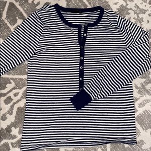 long sleeve stripped j. crew shirt